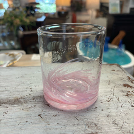 Handblown Pink Swirl Cup