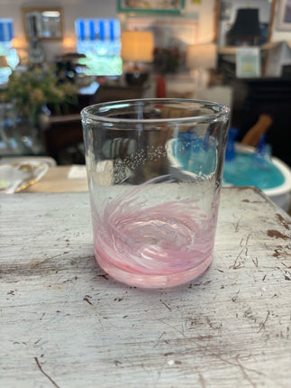 Handblown Pink Swirl Cup