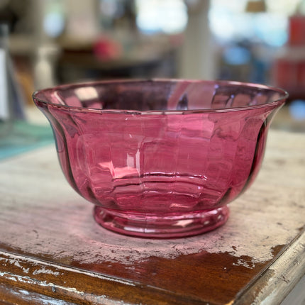 Pilgrim Cranberry Glass Bowl