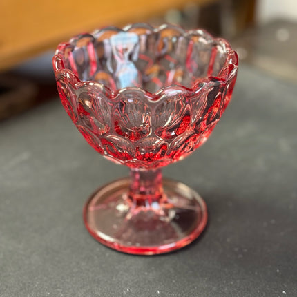 Fenton Pink Glass Footed Candy Dish