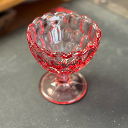 Fenton Pink Glass Footed Candy Dish