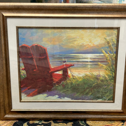 Framed Red Chair Art