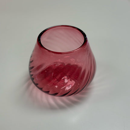 Cranberry Glass Candleholder