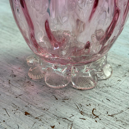 Cranberry Glass Petal Footed Vase