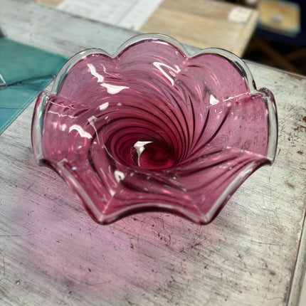 Cranberry Glass Rossi Bowl